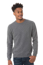 Men's gray check sweater on the front - Image n°1