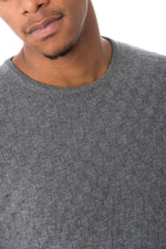 Men's gray check sweater on the front - Image n°5