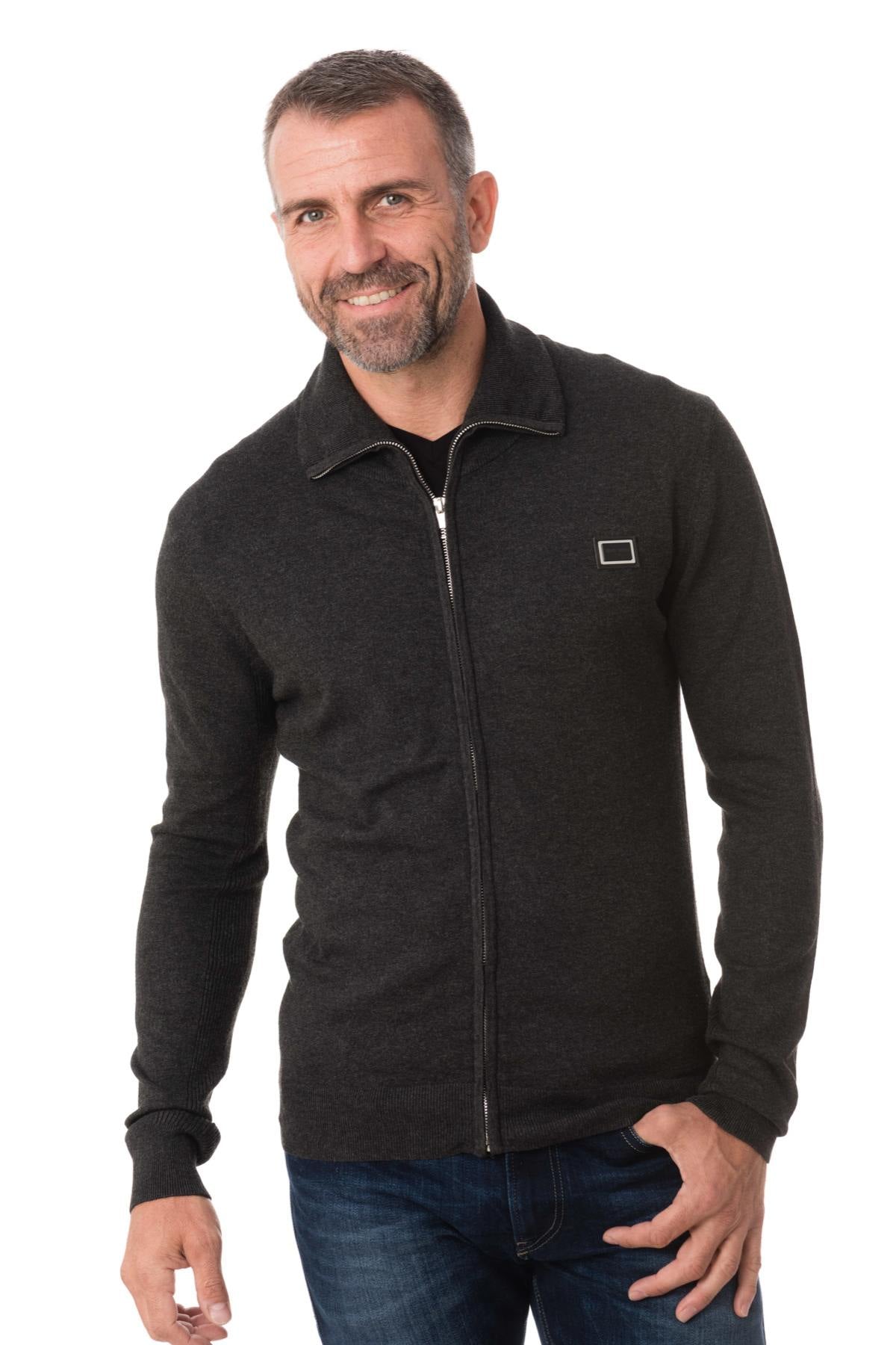 Charcoal high collar vest - Image n°1