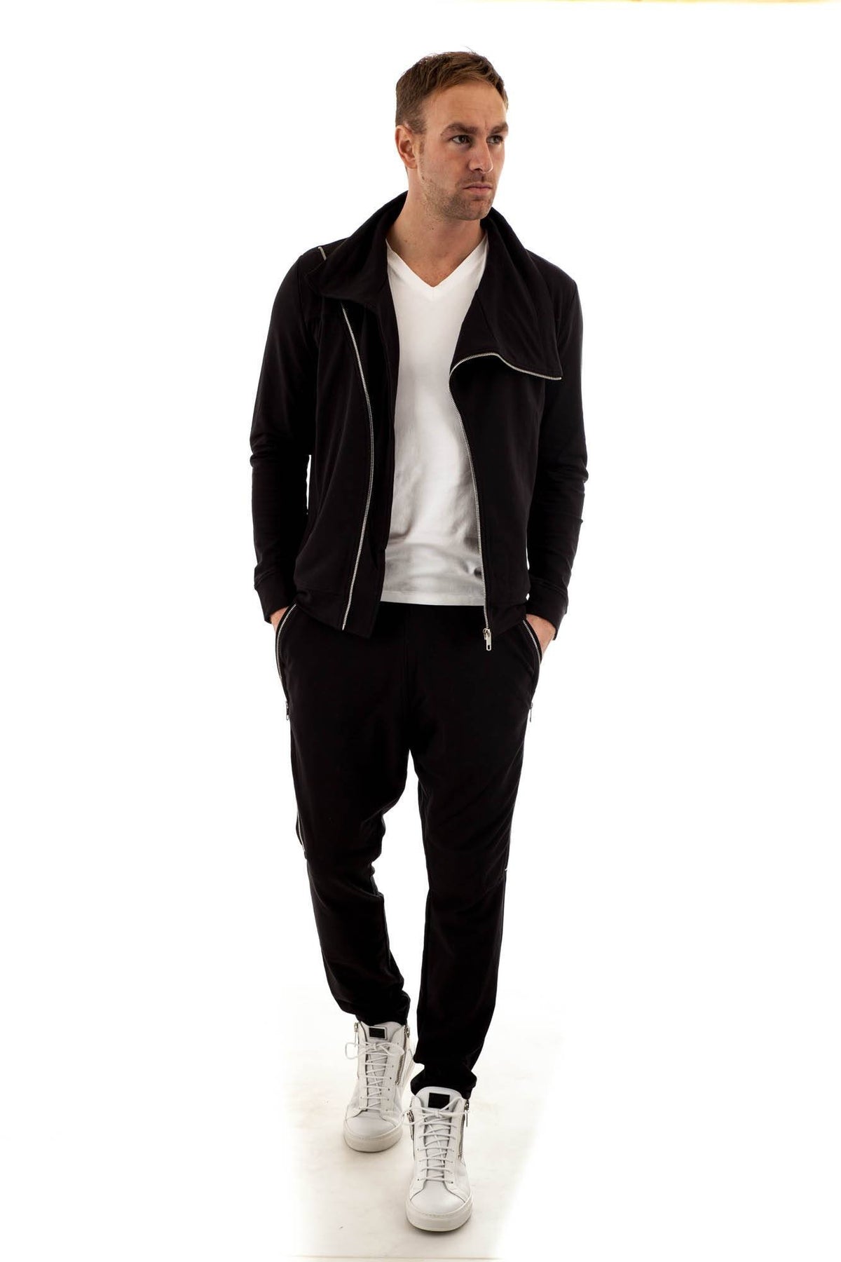 Trendy black perf style sweatshirt - Image n°2
