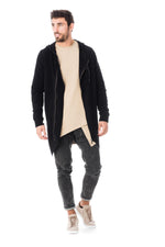 Trendy black hooded vest - Image n°2