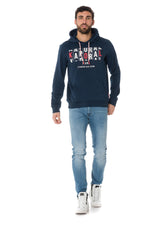 Men's navy blue hoodie - Image n°2