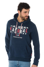 Men's navy blue hoodie - Image n°1