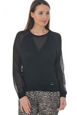 Chic and classy black women's sweatshirt - Image n°1