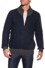 Scotch and Soda men's blue wool vest - Image n°1