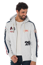  Von Dutch men's light gray zipped sweatshirt - Image n°3