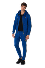 Horspist men's royal blue sweatshirt with rhinestones - Image n°5