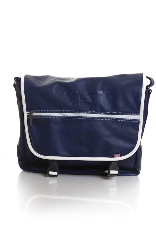 Faux Leather Messenger Bag for Men Blue Pepe Jeans - Image n°1