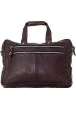 Brown leather briefcase Serge Pariente - Image n°1