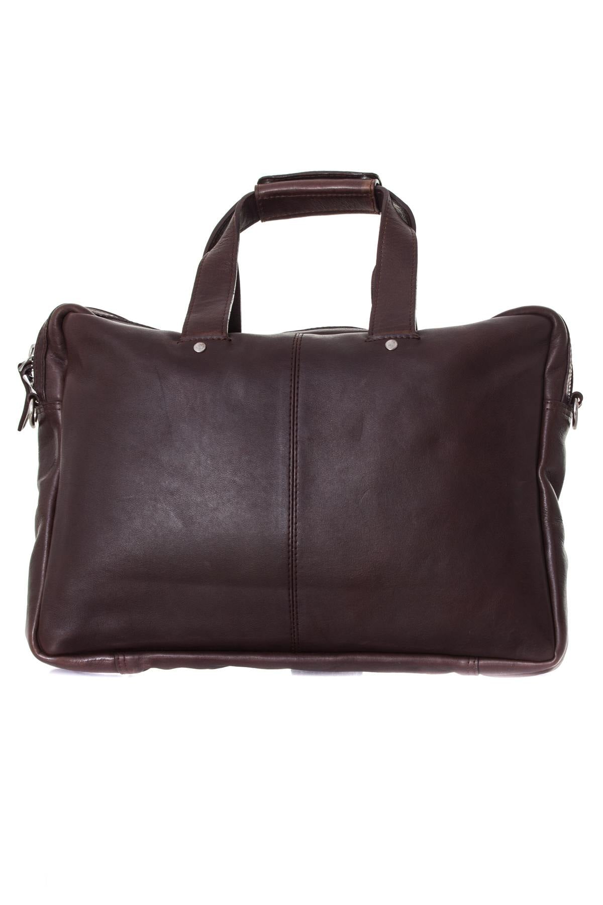 Brown leather briefcase Serge Pariente - Image n°2