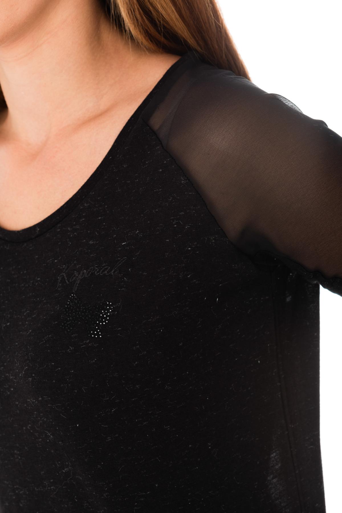 Long-sleeved T-shirt with veil effect - Image n°4