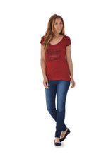 Women's burgundy short-sleeved T-shirt - Image n°2