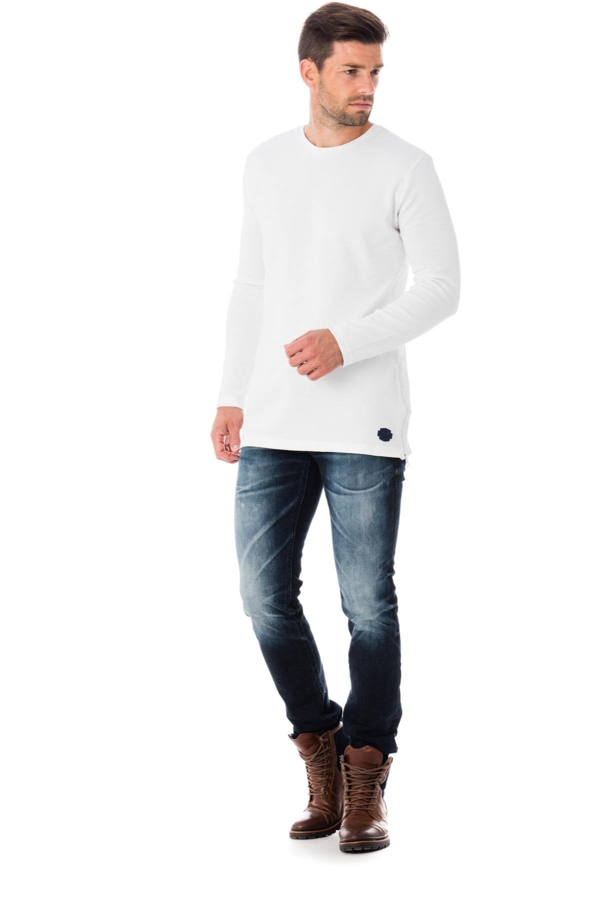 Long-sleeved white cotton t-shirt - Image n°2