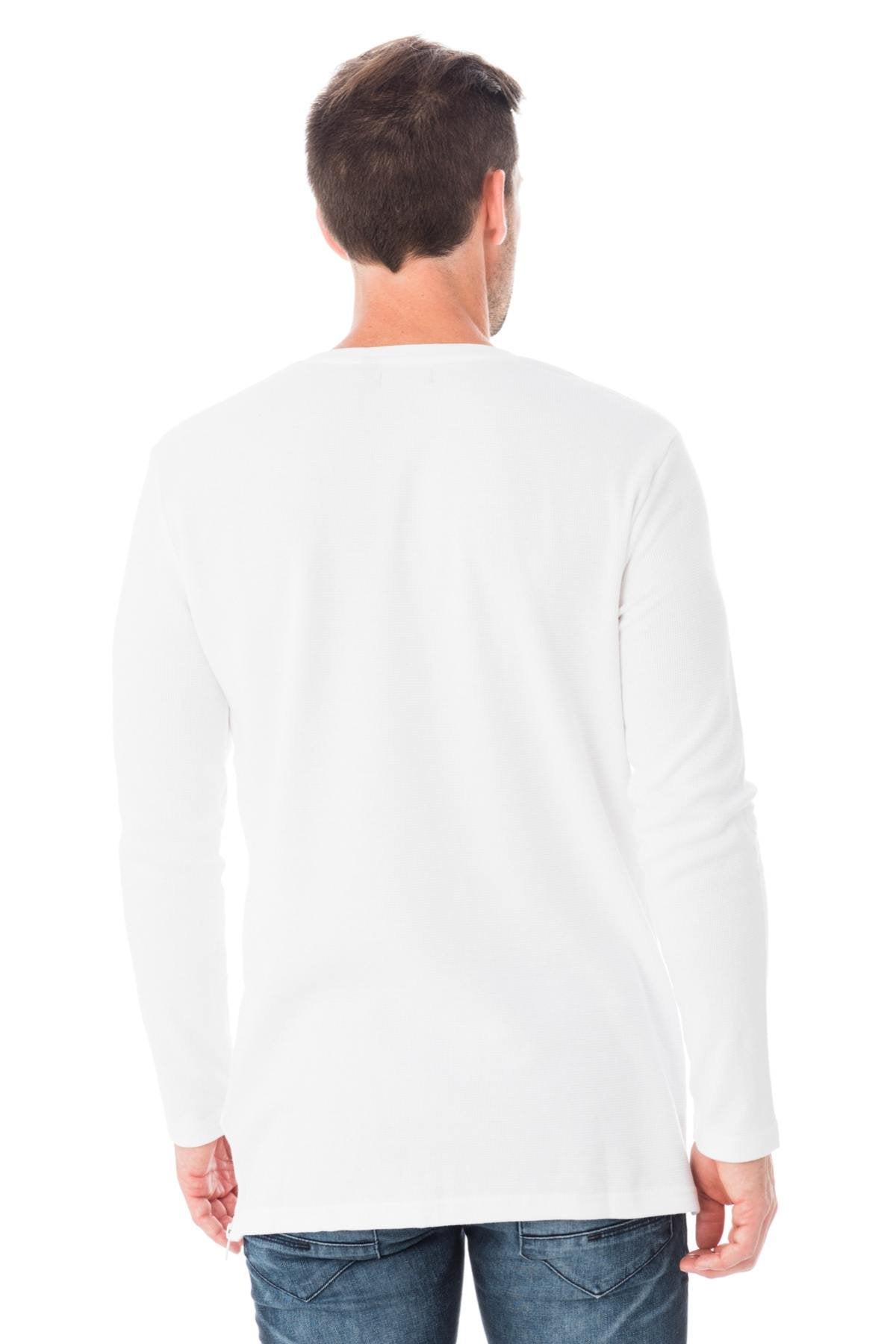 Long-sleeved white cotton t-shirt - Image n°3