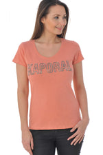 Kaporal women's orange nasturtium t-shirt - Image n°1