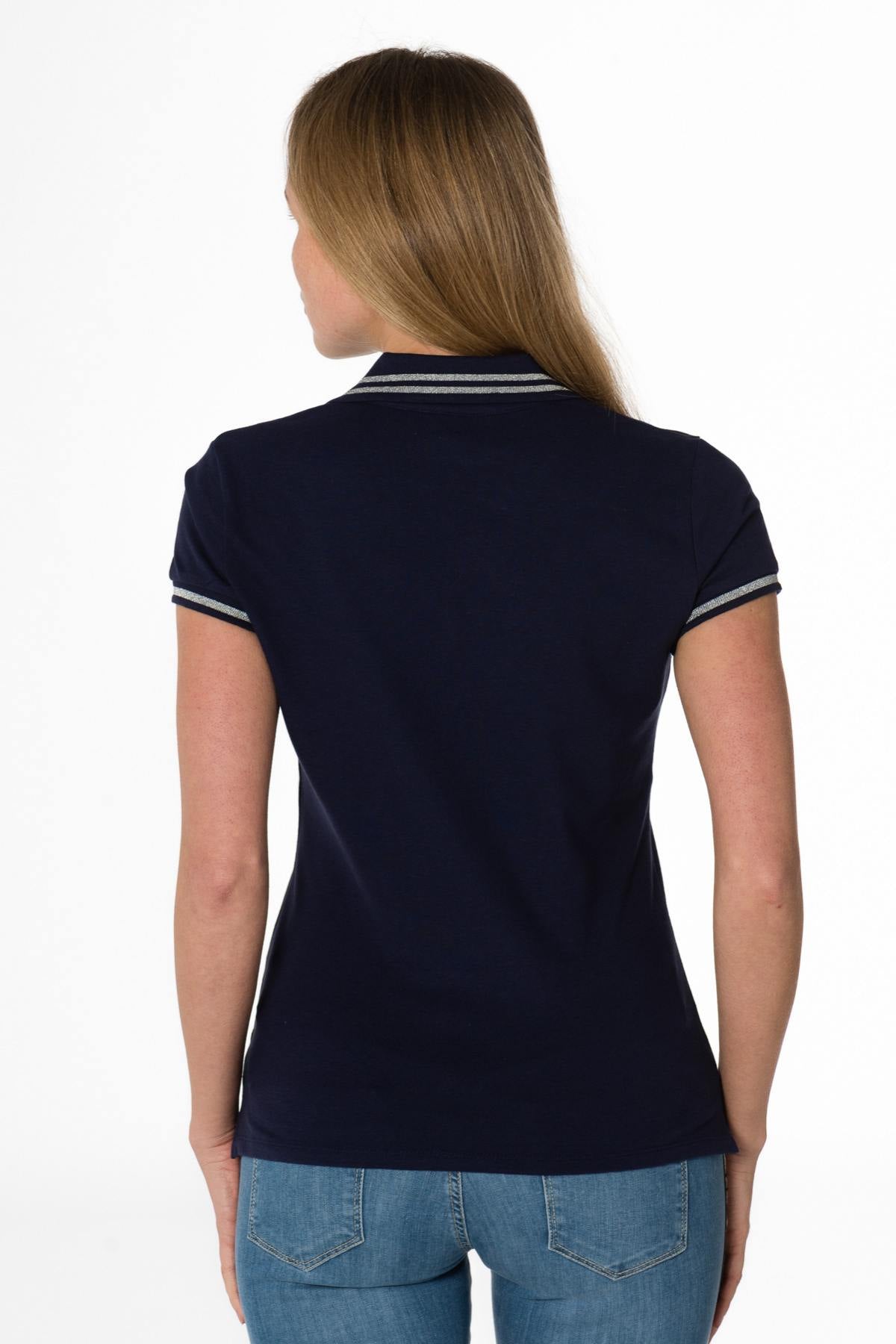 Navy blue fitted T-shirt - Image n°3