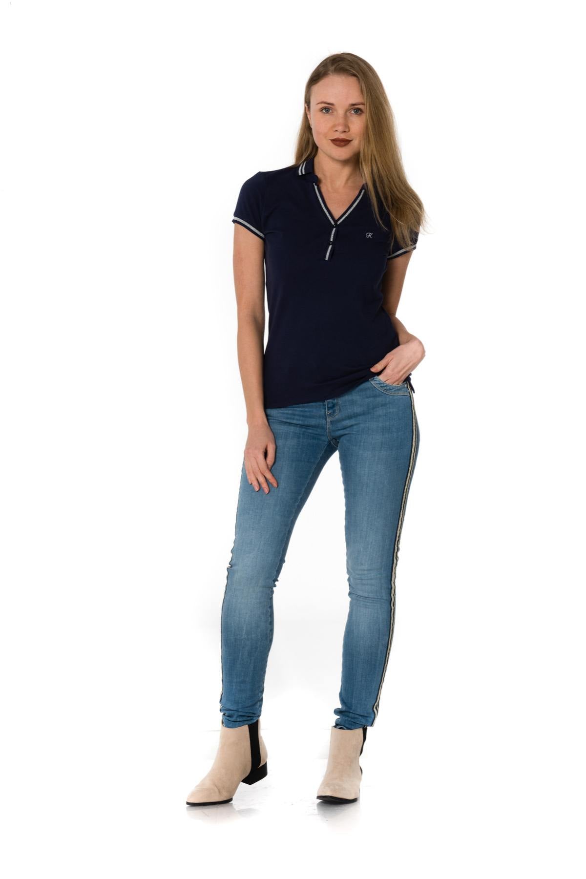 Navy blue fitted T-shirt - Image n°2