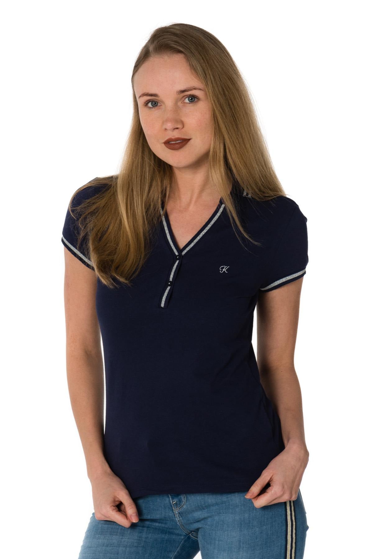 Navy blue fitted T-shirt - Image n°5