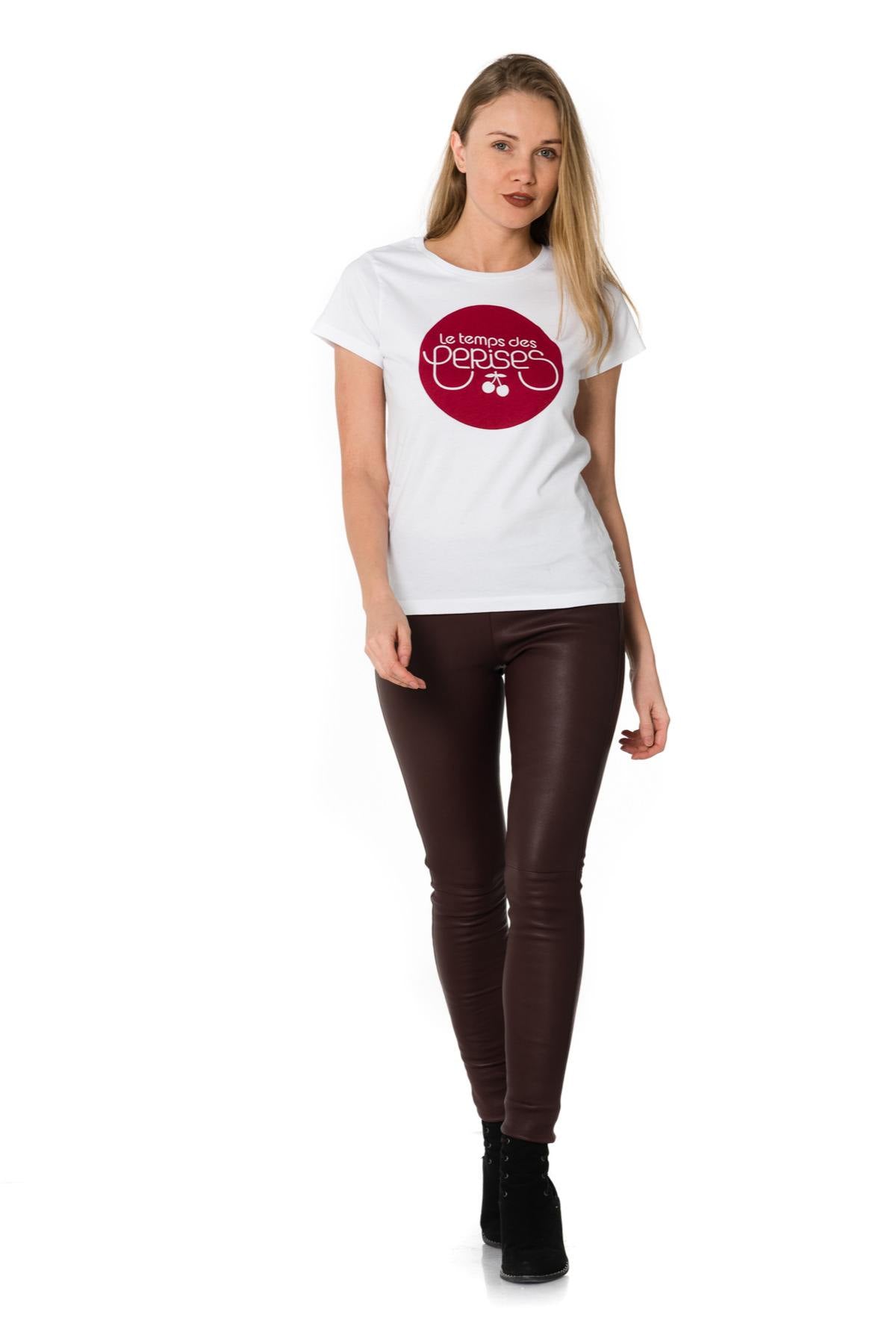 White t-shirt with cherry logo - Image n°2
