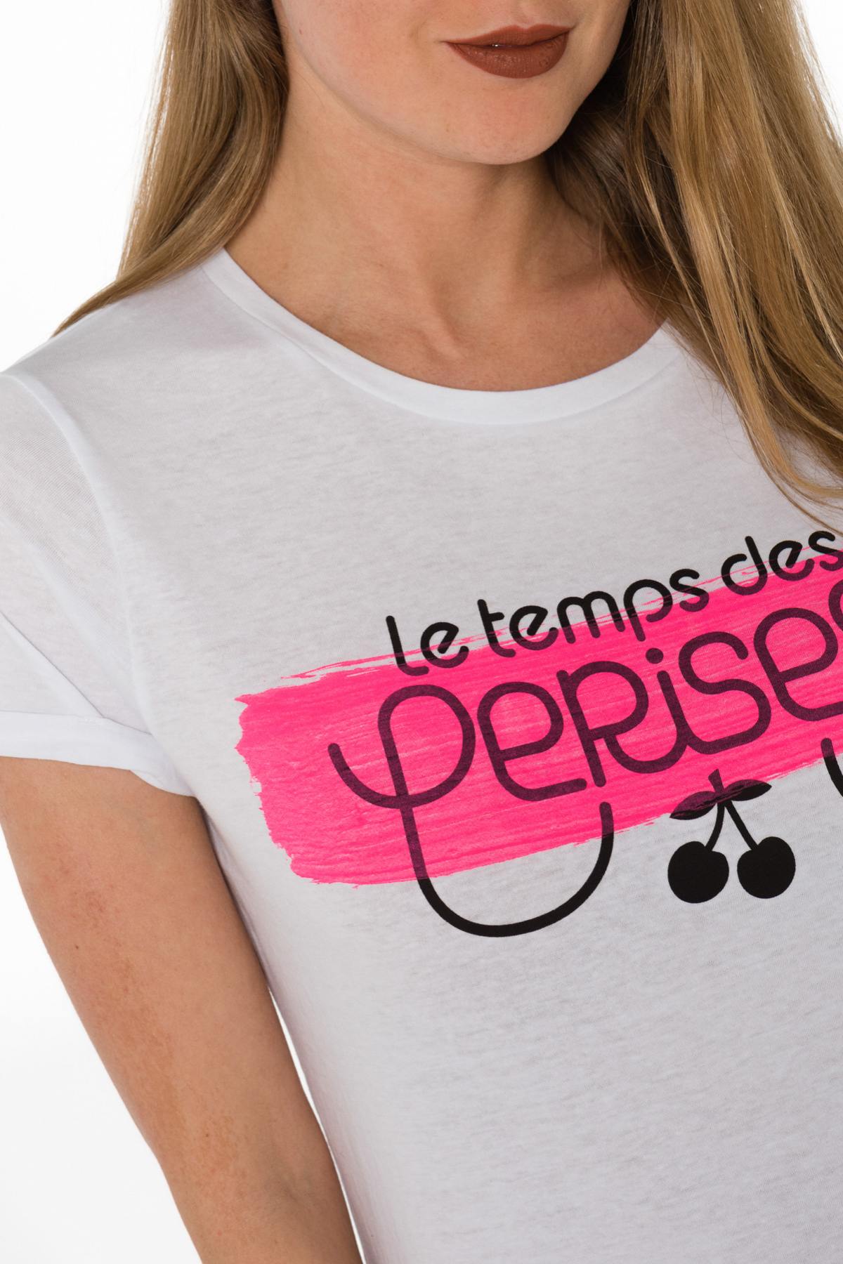 Women's white round-neck t-shirt - Image n°4