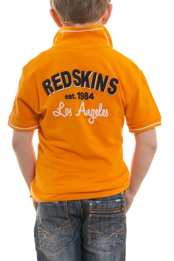 Orange Redskins children's short-sleeved polo shirt - Image n°2