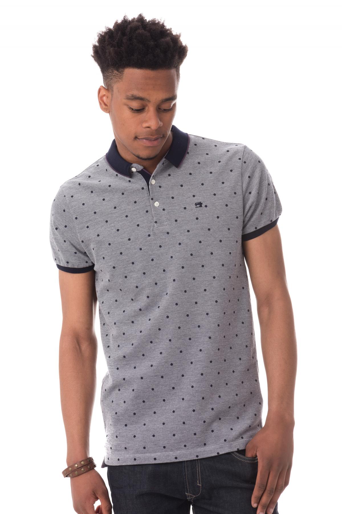 Scotch and Soda men's polka dot polo shirt - Image n°1