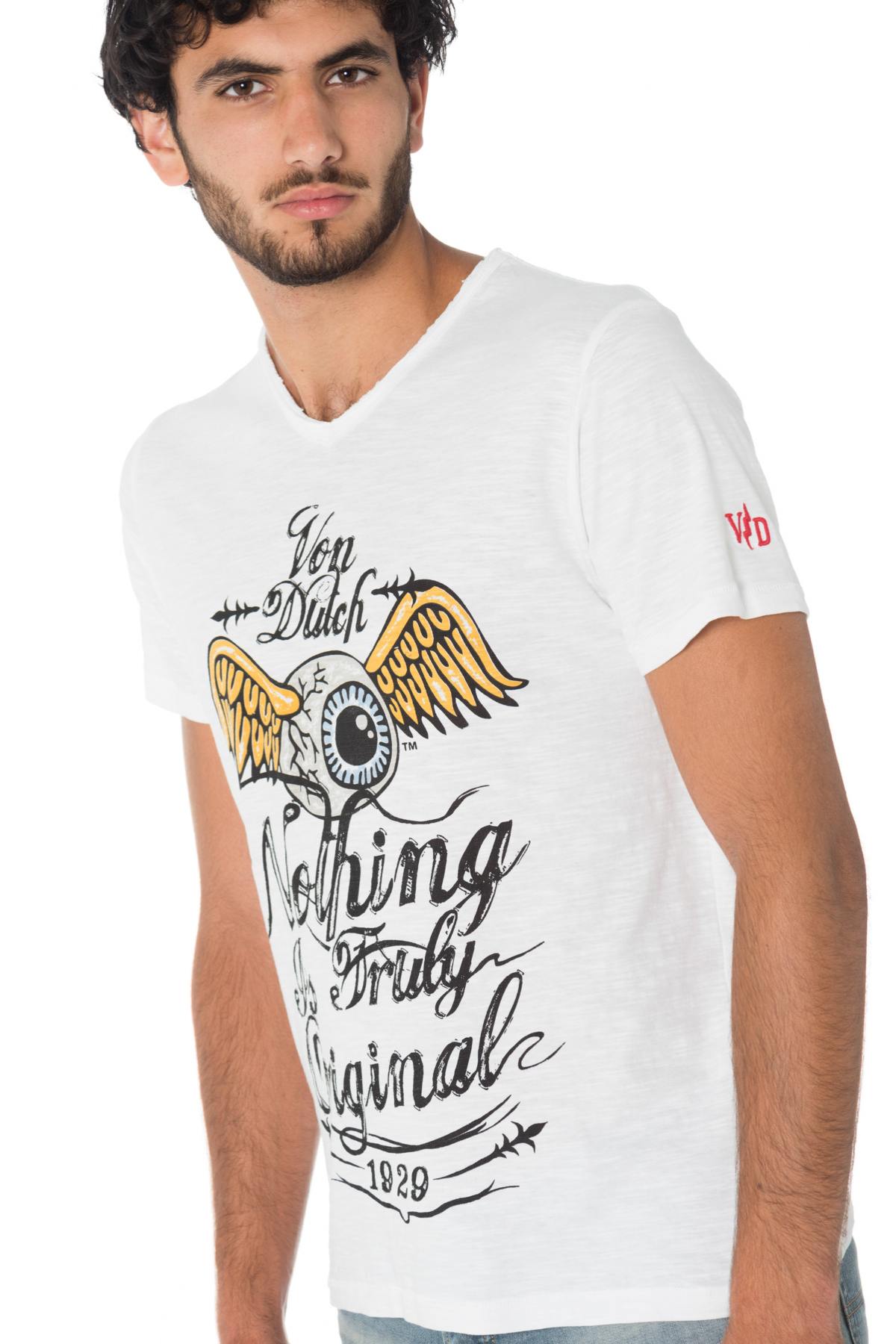 White Von Dutch t-shirt with winged eye - Image n°3
