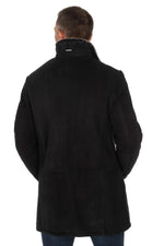 Black shearling coat with gray interior - Image n°8