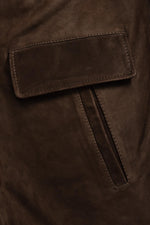 Brown cowhide leather jacket - Image n°5