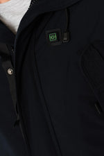 Helvetica men's navy blue heated parka with black collar - Image n°11