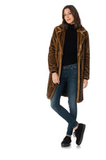 Mink-colored faux fur coat - Image n°2