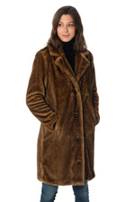 Mink-colored faux fur coat - Image n°3