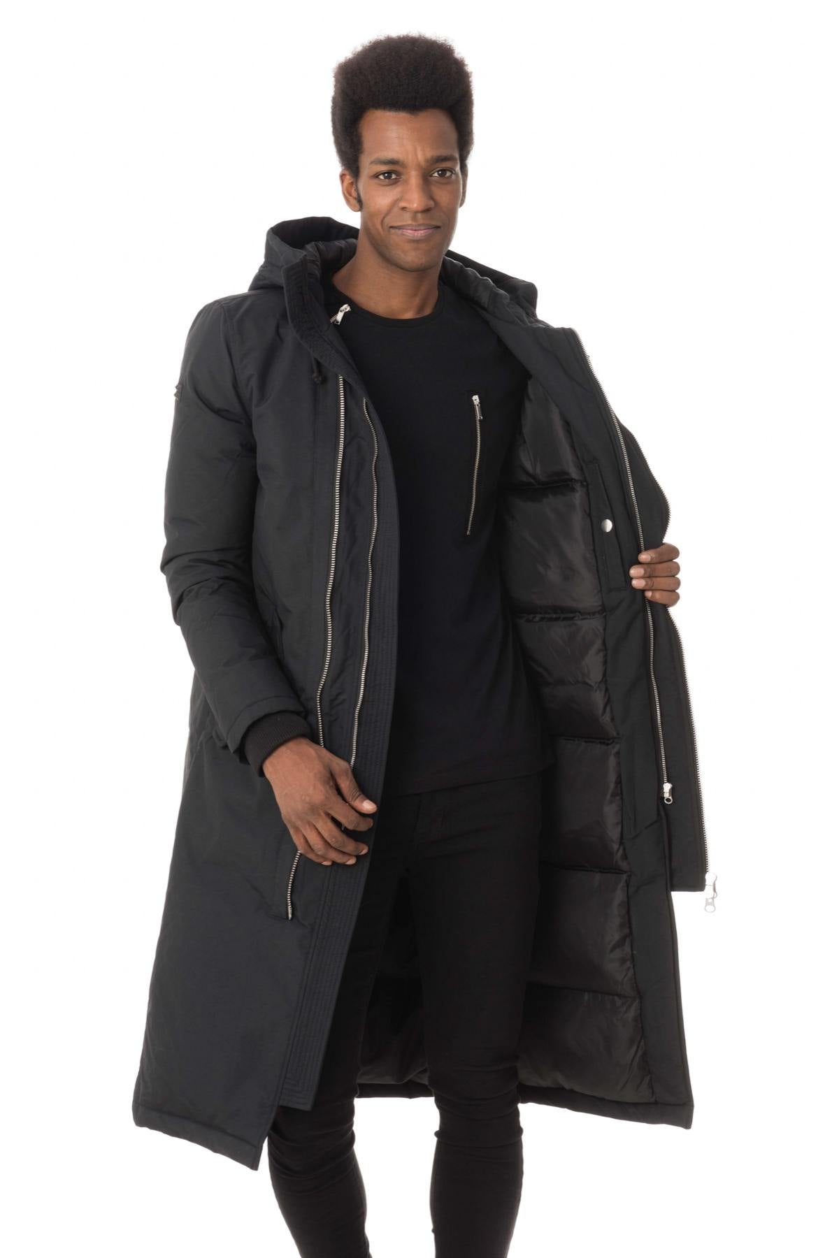 Men's long black parka - Image n°5