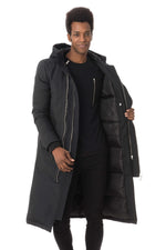 Men's long black parka - Image n°5