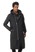Men's long black parka - Image n°2