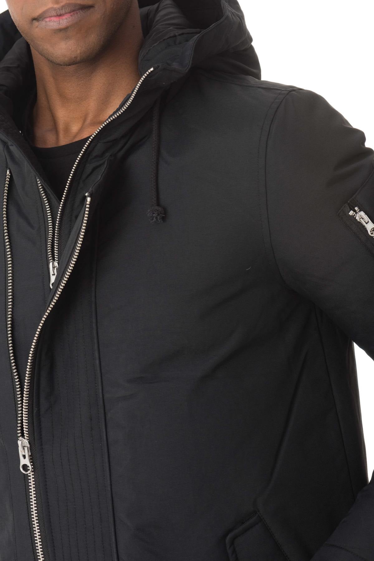 Men's long black parka - Image n°7