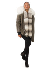 Khaki parka with fox fur - Image n°2