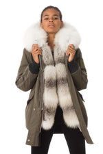 Khaki parka with fox fur - Image n°4
