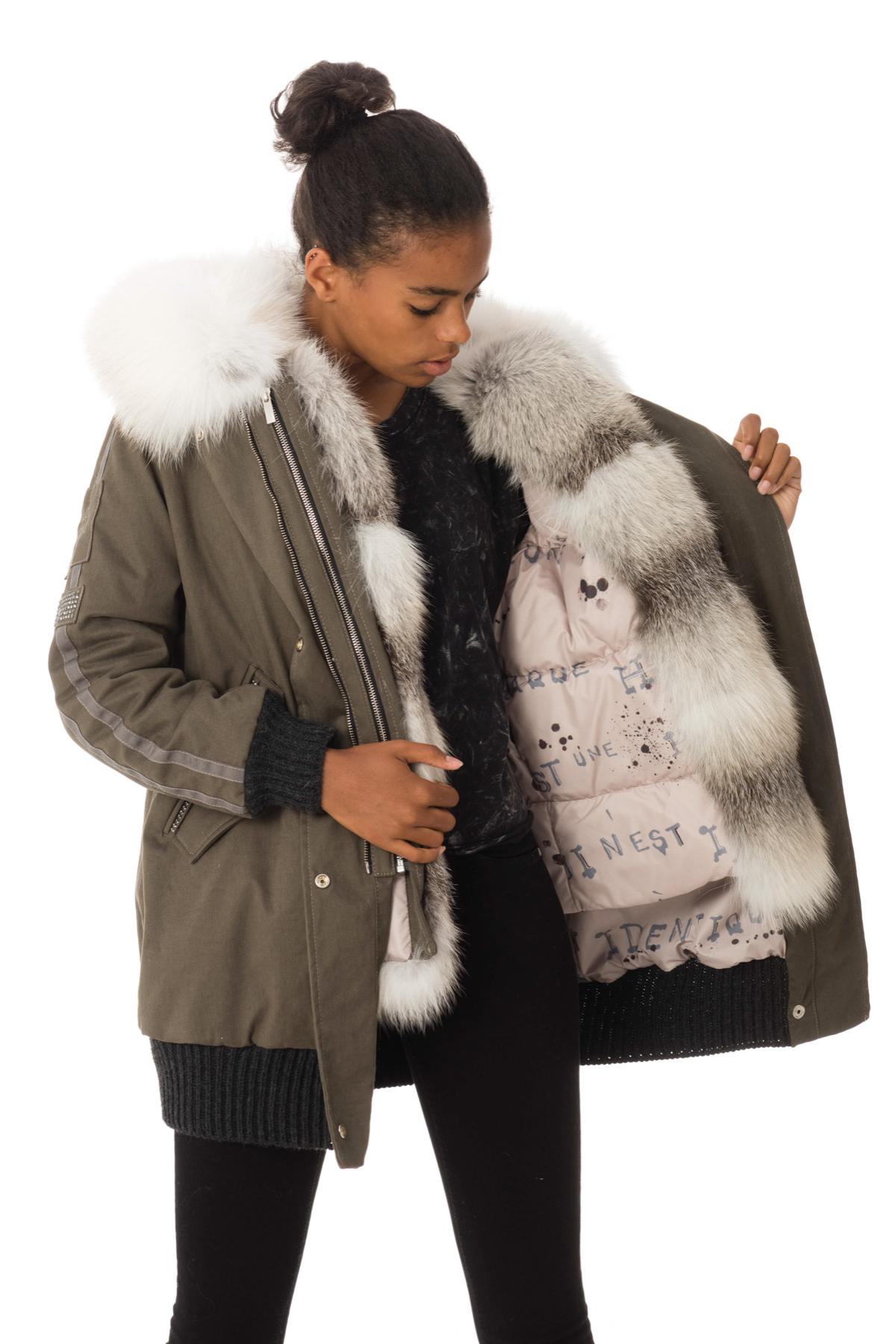 Khaki parka with fox fur - Image n°7