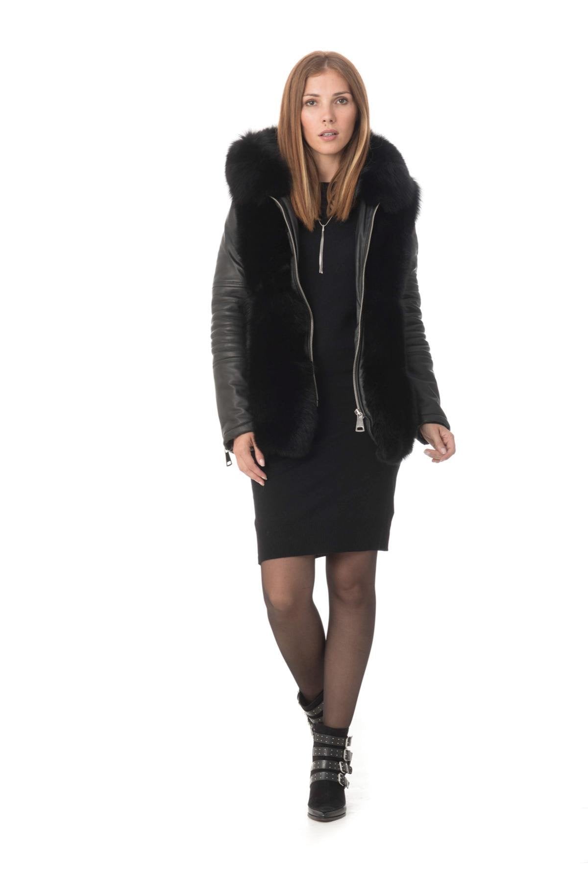 Lambskin and fox fur jacket - Image n°2
