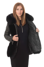 Lambskin and fox fur jacket - Image n°5