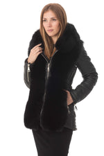 Lambskin and fox fur jacket - Image n°1