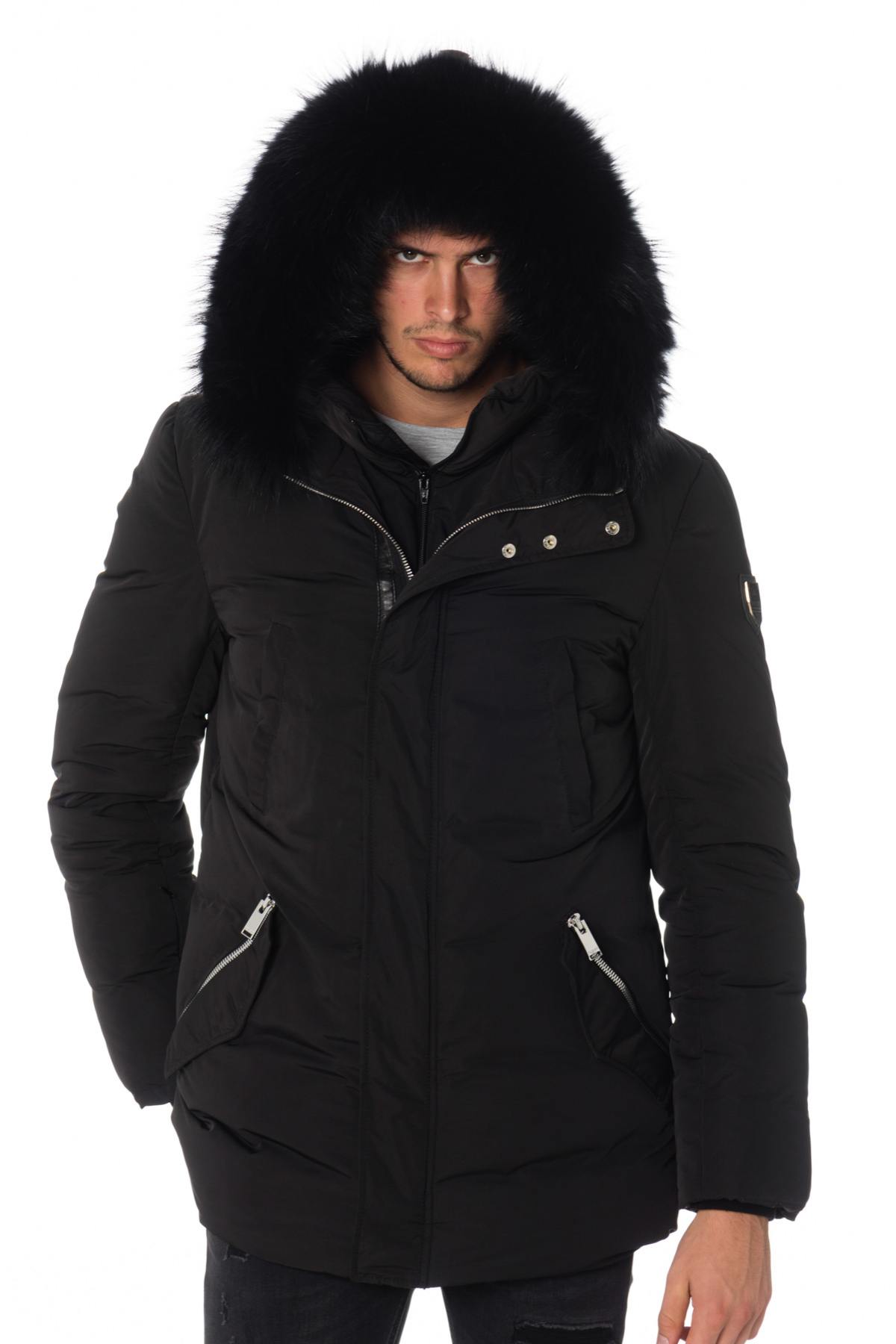 Horspist men's black parka with black collar - Image n°4