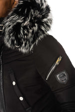 Horspist men's black parka with silver collar - Image n°6