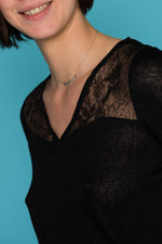 Black lace t-shirt - Image n°5