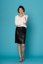 Ecru V-neck sweater - Image n°2