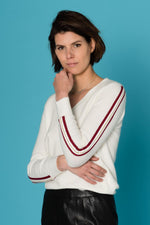Ecru V-neck sweater - Image n°1