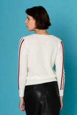 Ecru V-neck sweater - Image n°3
