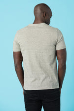 Heather gray V-neck T-shirt - Image n°3