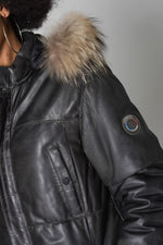 Mid-length jacket with hood - Image n°6